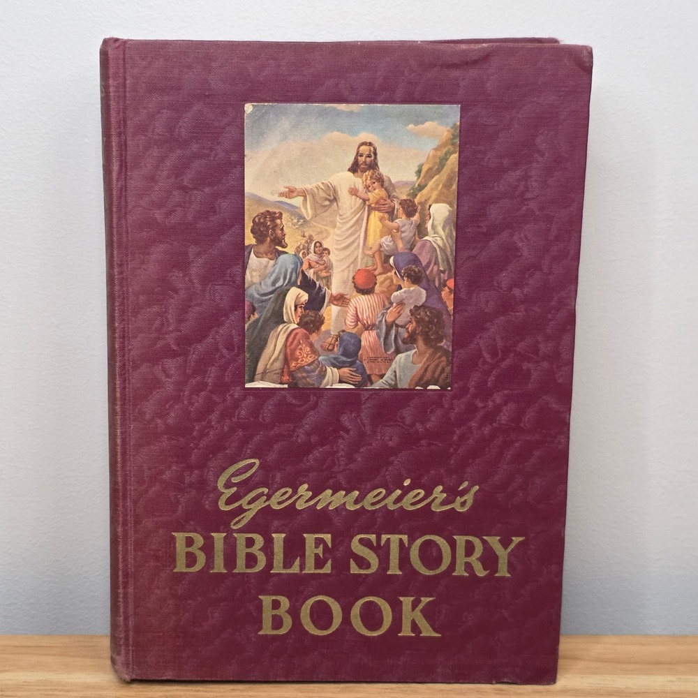 Vintage Illustrated Egermeier's Bible Story Book 1947 Warner Press Red Cover